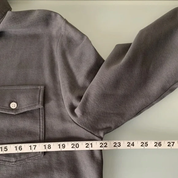 Criquet Men's Long Sleeve Pique Polo Shirt Pima Cotton Large Gray L golf 125$ - Picture 7 of 8